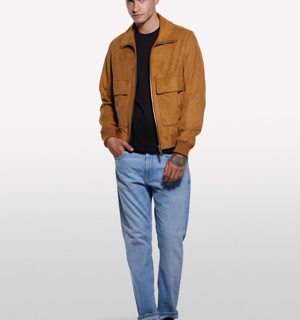 T-shirt de manga curta slim fit preta - t-shirt de manga curta para homem - Preto | Sisley image number 1